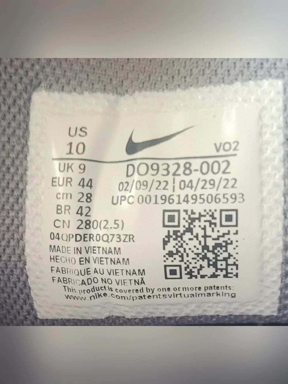 Size 10 Nike Metcon 8 Smoke Grey White Gum Training  Men Sneaker D09328-002